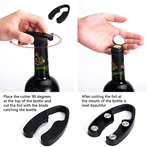 Bridge2shopping Premium Wine Opener Set, Corkscrew with Foil Cutter, Vacuum Stopper, Pourer, 4 Pieces, Stainless Steel - Image 5