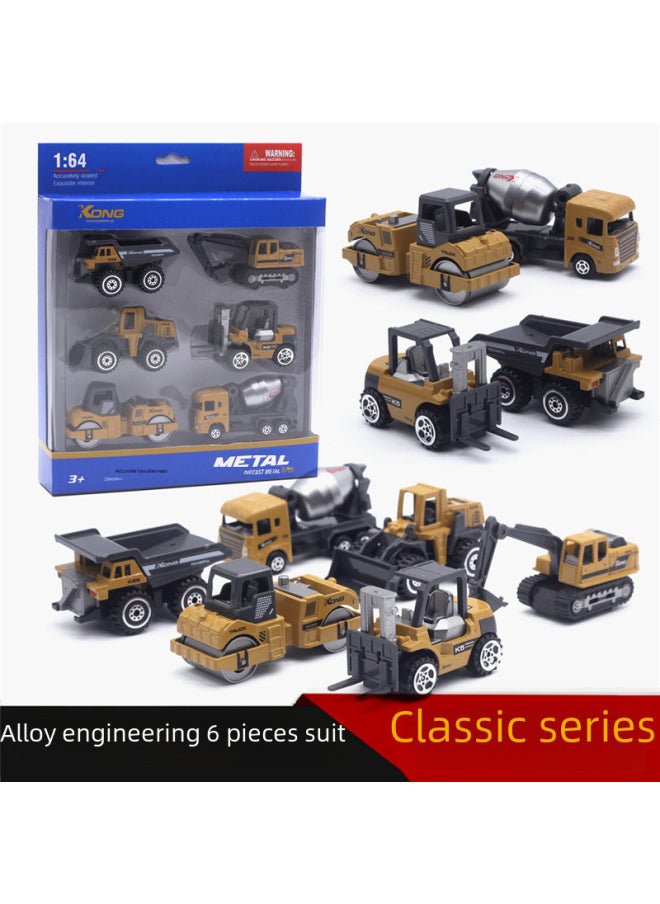 164 Scale Alloy Engineering Vehicle Model Suit Excavator Loader Bulldozer Toy Version-Color:Yellow Engineering Vehicle  - Image 3