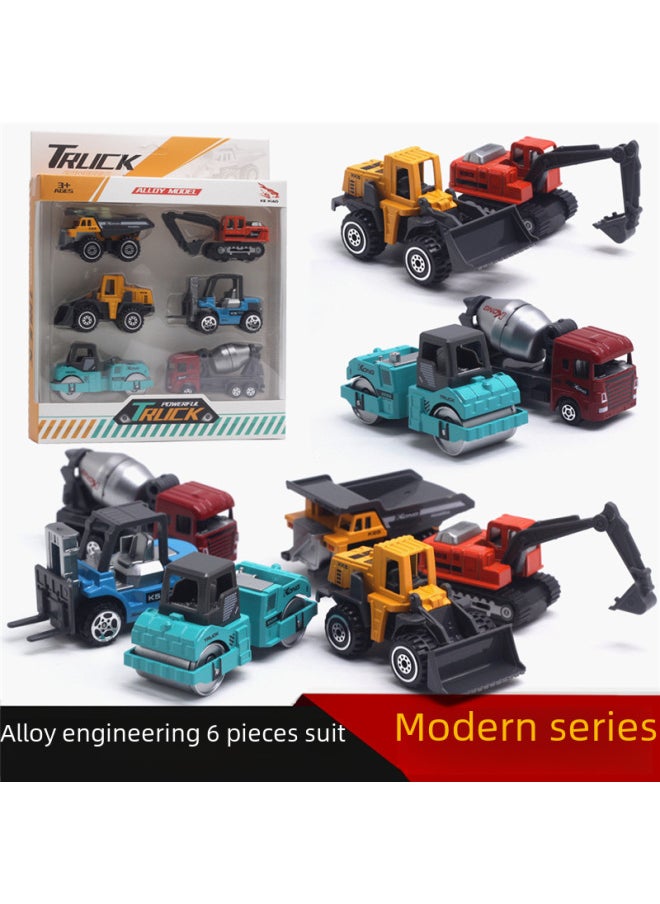 164 Scale Alloy Engineering Vehicle Model Suit Excavator Loader Bulldozer Toy Version-Color:Yellow Engineering Vehicle  - Image 4