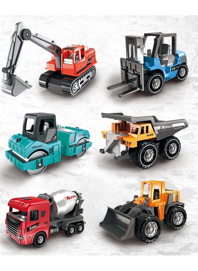 164 Scale Alloy Engineering Vehicle Model Suit Excavator Loader Bulldozer Toy Version-Color:Yellow Engineering Vehicle  - Image 5