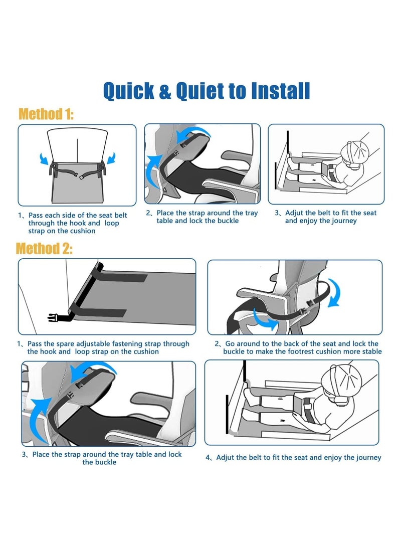 اكسيسن موسع مقعد طائرة للأطفال، سجادة لعب لسرير نوم الطيران، سرير سفر للأطفال الصغار، مسند قدم محمول للرضع - Image 5