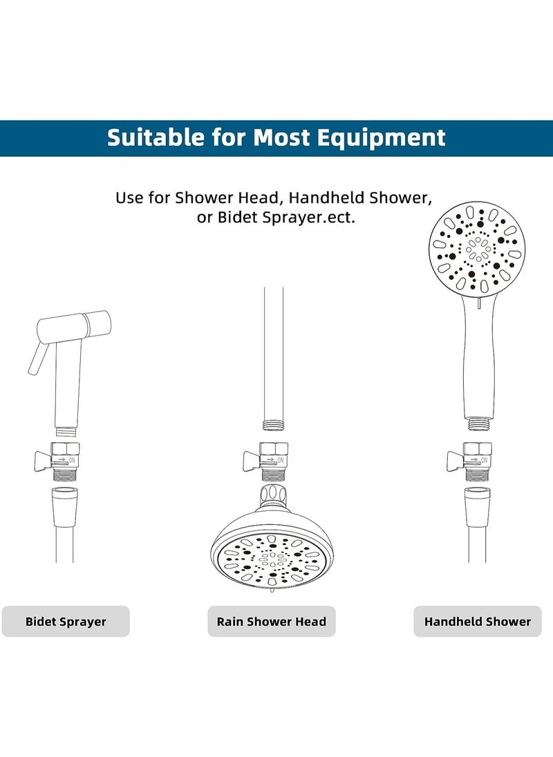 SYOSI Water Flow Control Valve, Angle Simple Brass Shut Off Valve G1/2 Brass Shut-off Valve with Handle for Handheld Shower, Water Volume Pressure Adjust Valve, Shower Head Flow Control Valve  - Image 4