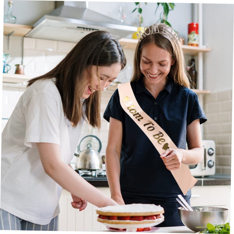 Maternity Sash Headband Kit For Pregnancy Photo Shoot Props Elegant Shoulder Belt - Image 4