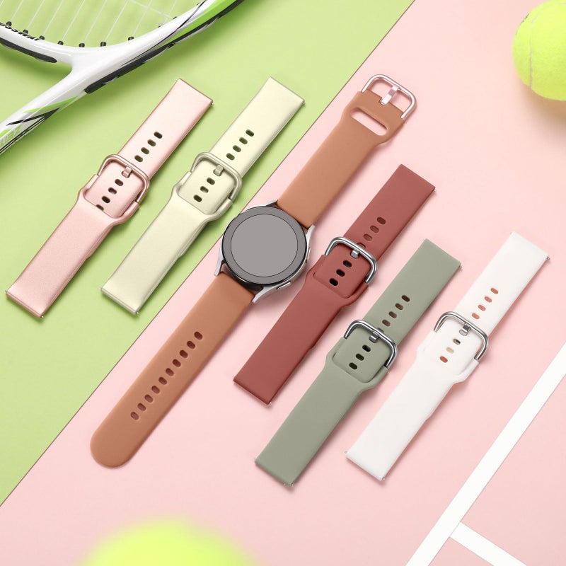 DaQin 10 Pack Bands Compatible with Samsung Galaxy Watch 7/6/5/4 40mm 44mm/Watch 6 Classic 43mm 47mm/Watch 5 Pro 45mm/Watch 4 Classic/Active 2 Band, 20mm Soft Silicone Sport Strap Wristbands Women Men - Image 2