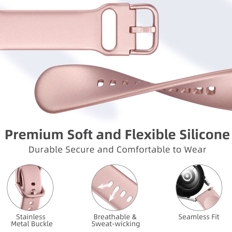 DaQin 10 Pack Bands Compatible with Samsung Galaxy Watch 7/6/5/4 40mm 44mm/Watch 6 Classic 43mm 47mm/Watch 5 Pro 45mm/Watch 4 Classic/Active 2 Band, 20mm Soft Silicone Sport Strap Wristbands Women Men - Image 3