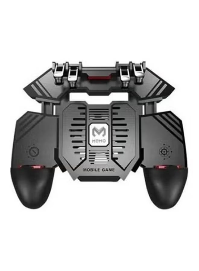 Memo AK-77 6-Finger Mobile Gaming Controller – Ergonomic Phone Gamepad with Silent Cooling Fan, 1200mAh Rechargeable Battery, Trigger Buttons for FPS Games, Gaming Accessories for Smartphones - Image 1