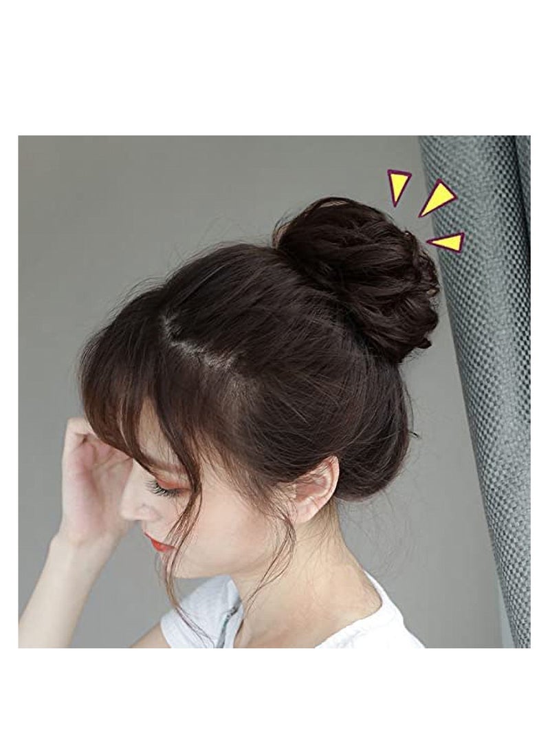 Estelle Messy Hair Bun Scrunchie with Elastic Rubber Band Ponytail Hair Extensions Updo Chignon Donut Ponytail Hairpiece Synthetic Tousled Hair for Women (Color No 350M33)  - Image 4