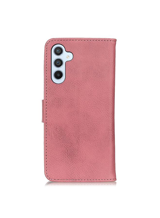 اس-توب جراب لهاتف Samsung Galaxy A05s 4G من KHAZNEH مصنوع من جلد البقر بتصميم أفقي قابل للطي - Image 3