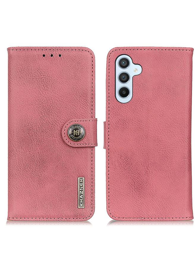 اس-توب جراب لهاتف Samsung Galaxy A05s 4G من KHAZNEH مصنوع من جلد البقر بتصميم أفقي قابل للطي - Image 1