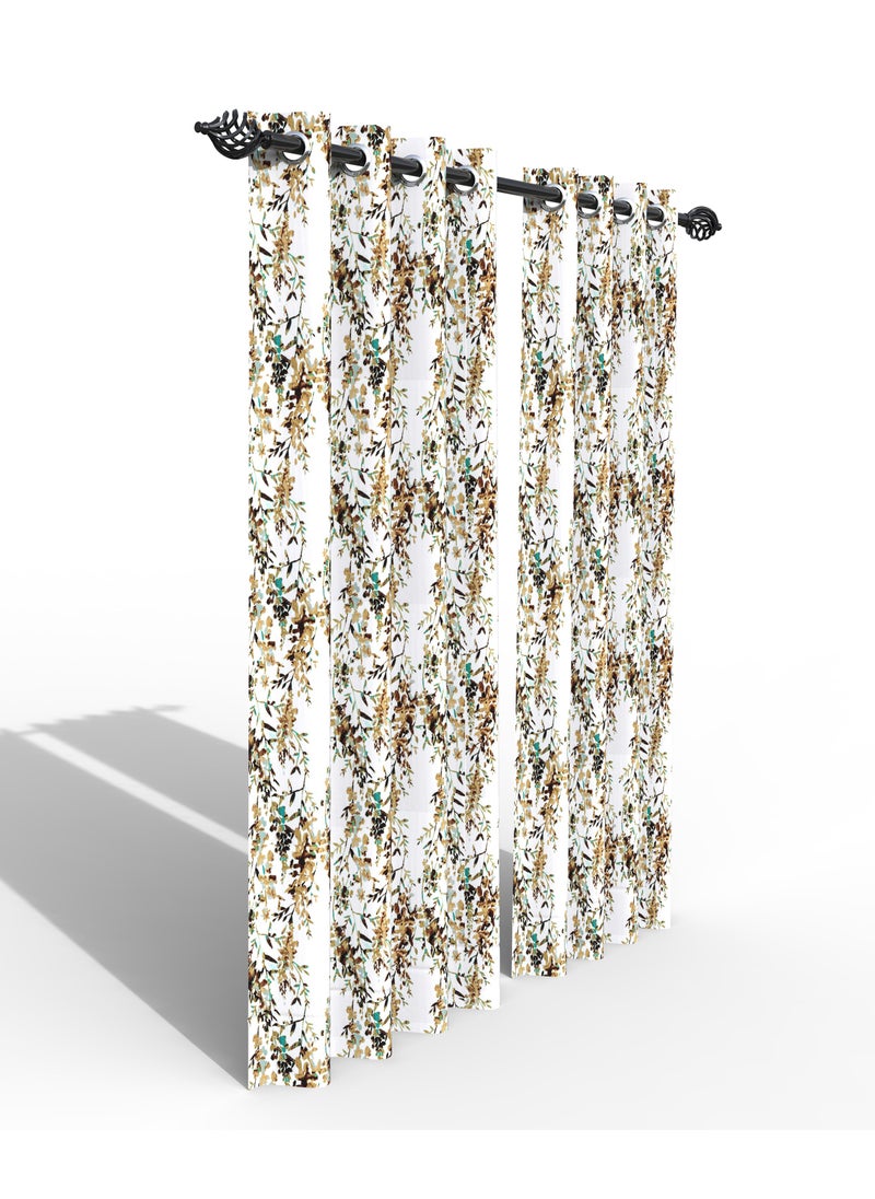Wooden Twist - Fabrahome Light Filtering 7 Ft Rectangular Holland Fabric Curtain ( Set of 1 ) - Image 1