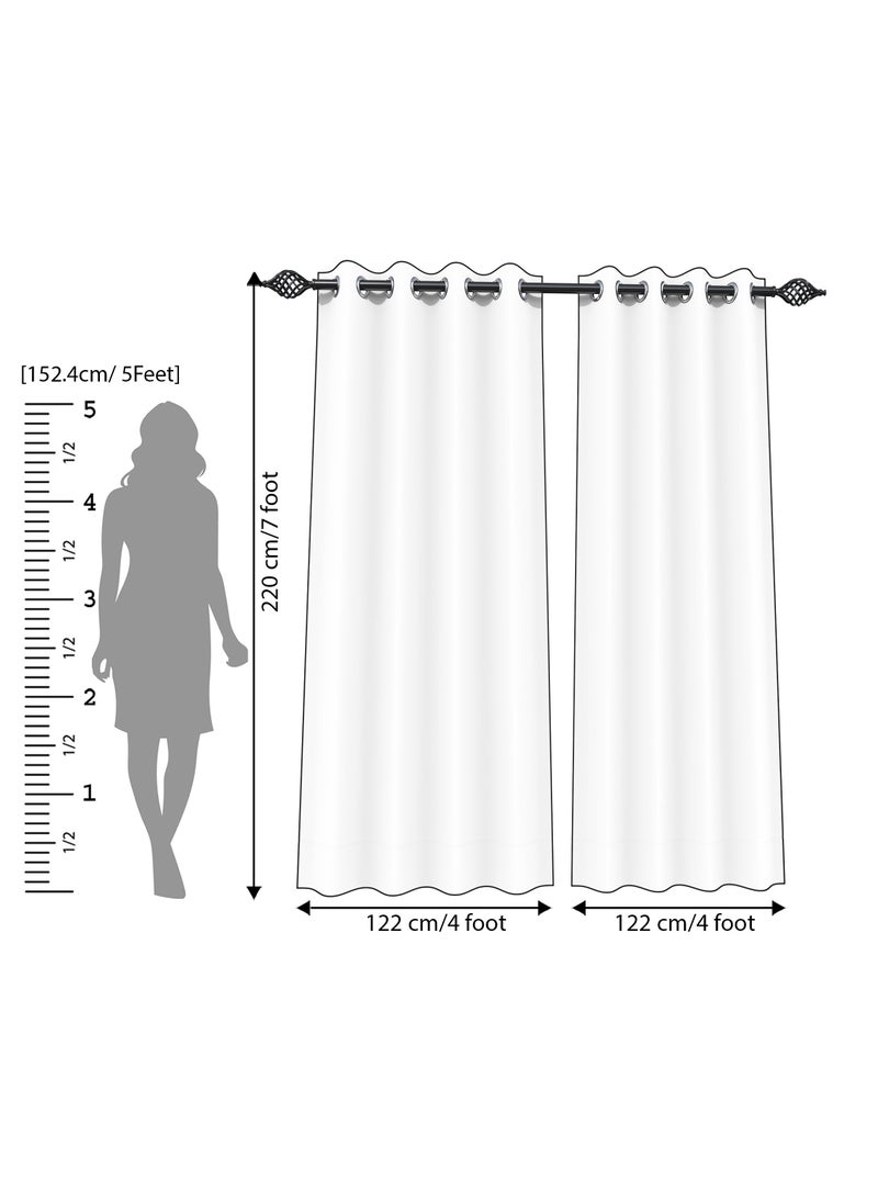 Wooden Twist - Fabrahome Light Filtering 7 Ft Rectangular Holland Fabric Curtain ( Set of 1 ) - Image 1