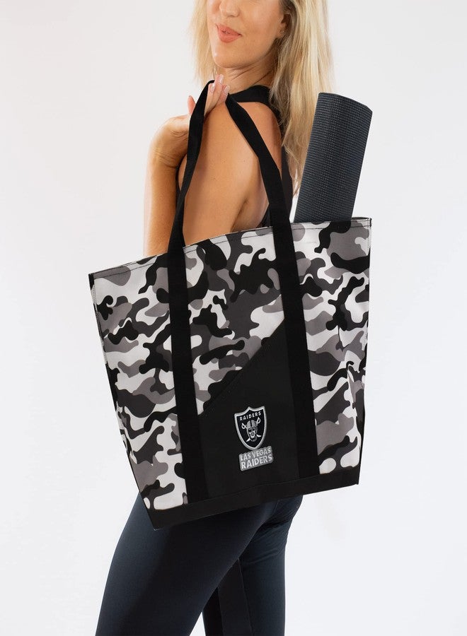 ليتل إيرث حقيبة تسوق مموهة فائقة التحمل من ليتل إيرث، فريق لاس فيغاس رايدرز لكرة القدم الأمريكية، لون الفريق، مقاس واحد - Image 2