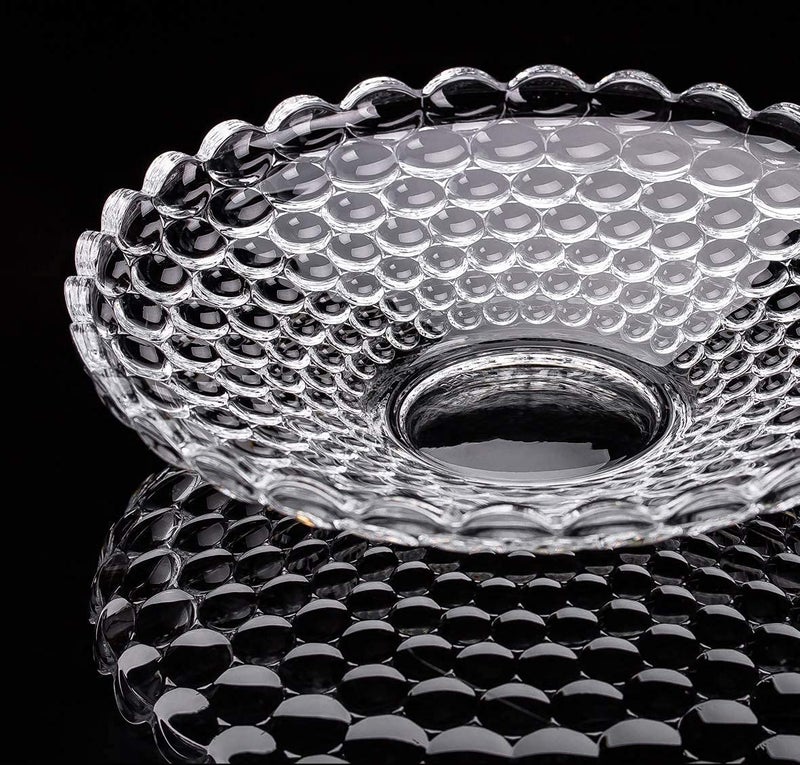 HUNGYAN Glass Fruit Bowl Plate for Dining Table Classic Bubble Design Dry Fruit Chocolate Tray Crystal Decoration Serving Bowl Dessert Plate - Image 3