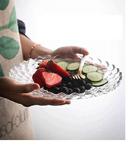 HUNGYAN Glass Fruit Bowl Plate for Dining Table Classic Bubble Design Dry Fruit Chocolate Tray Crystal Decoration Serving Bowl Dessert Plate - Image 4