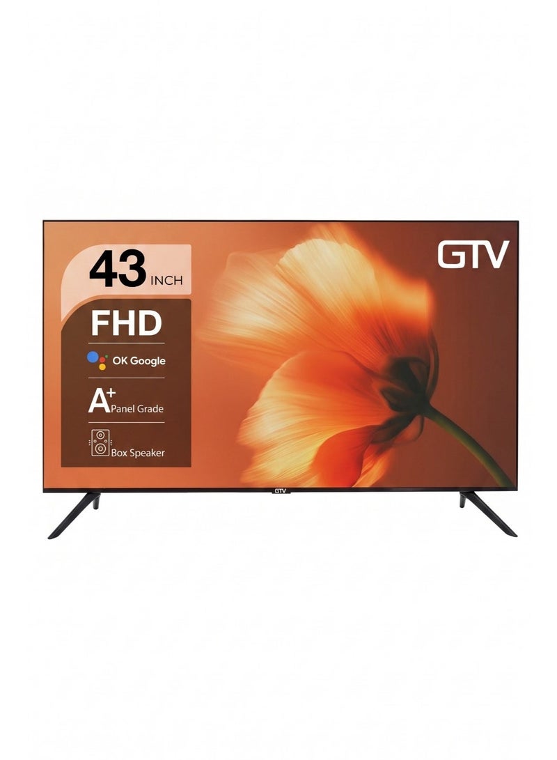 GTV 43 Inch Frameless FHD Smart LED TV, Black - GTVLD43SAWOR - Image 1
