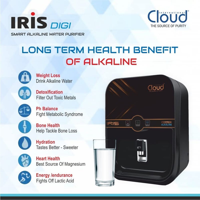 cloud CLOUD IRIS Digi Smart Alkaline Five Stage Purification with Alkaline and Mineral Booster Water Purifier Suitable for Borewell Tanker Municipal Water  - Image 3