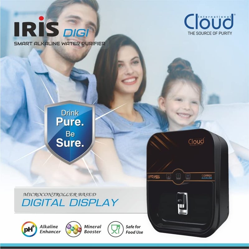 cloud CLOUD IRIS Digi Smart Alkaline Five Stage Purification with Alkaline and Mineral Booster Water Purifier Suitable for Borewell Tanker Municipal Water  - Image 2