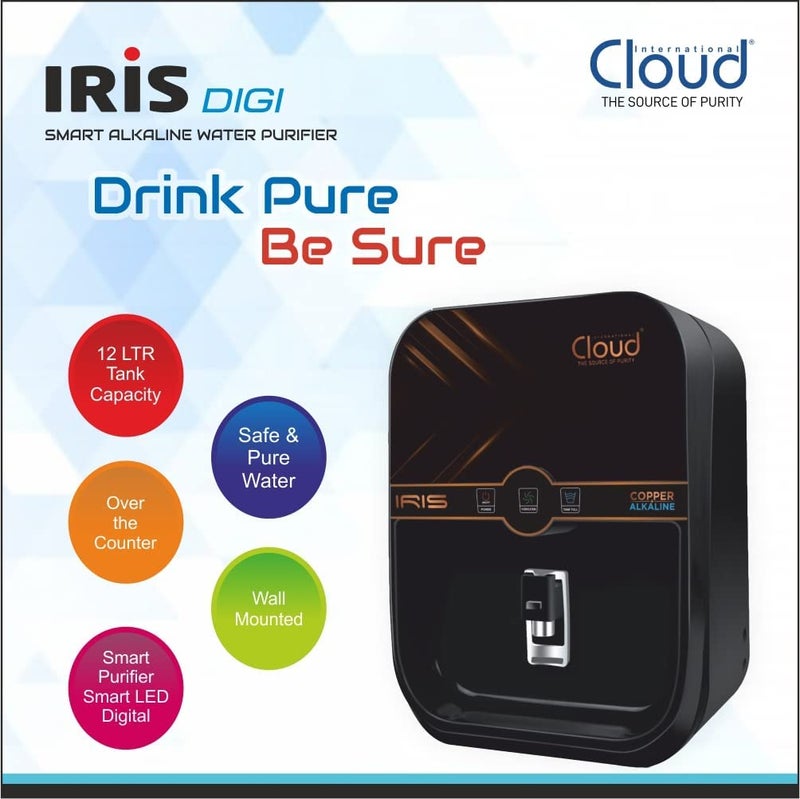 cloud CLOUD IRIS Digi Smart Alkaline Five Stage Purification with Alkaline and Mineral Booster Water Purifier Suitable for Borewell Tanker Municipal Water  - Image 4