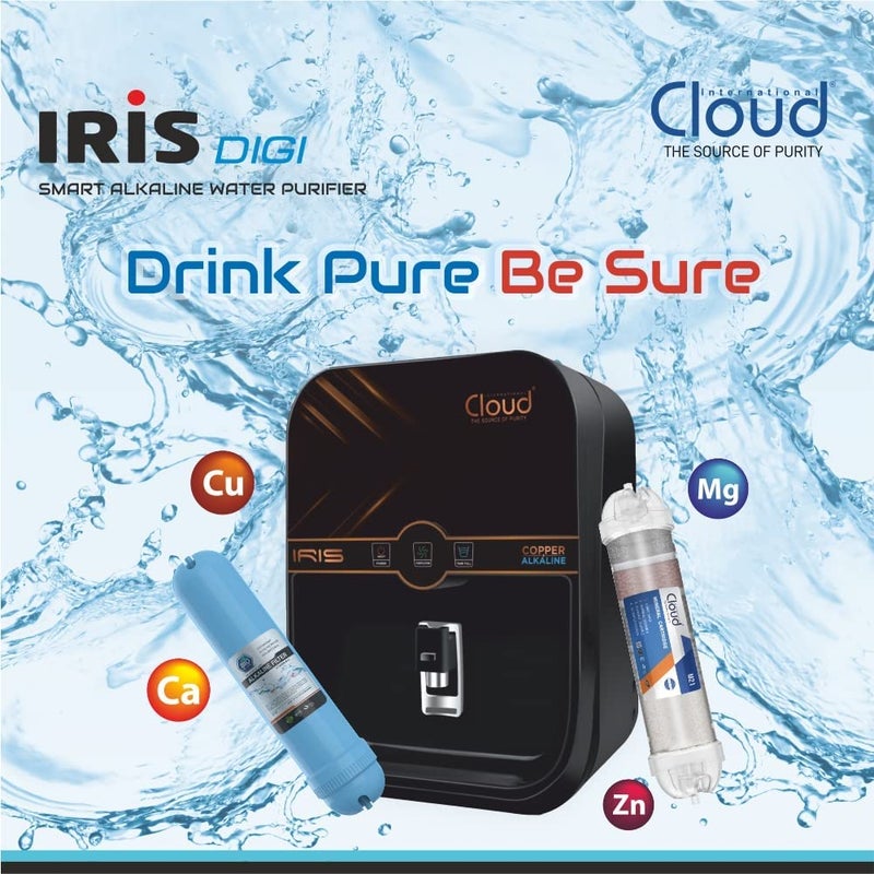 cloud CLOUD IRIS Digi Smart Alkaline Five Stage Purification with Alkaline and Mineral Booster Water Purifier Suitable for Borewell Tanker Municipal Water  - Image 5