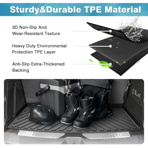 Mixsuper Cargo Liner for Chevrolet Tahoe/GMC Yukon 2021-2026, All Weather Cargo Mat Trunk Liner, Behind The 3rd Row Seats, Black - Image 4