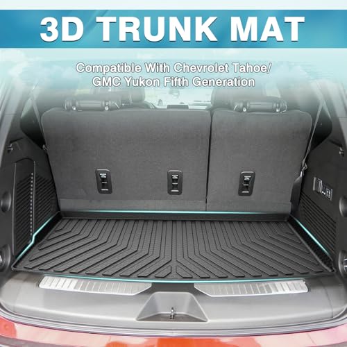 Mixsuper Cargo Liner for Chevrolet Tahoe/GMC Yukon 2021-2026, All Weather Cargo Mat Trunk Liner, Behind The 3rd Row Seats, Black - Image 2