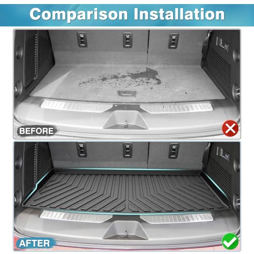 Mixsuper Cargo Liner for Chevrolet Tahoe/GMC Yukon 2021-2026, All Weather Cargo Mat Trunk Liner, Behind The 3rd Row Seats, Black - Image 3