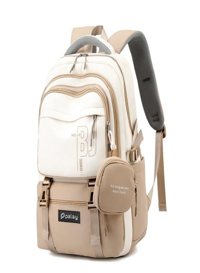 PALAY® Backpack Bags for Women with Small Zipper Pouch College Bag for Girls, School Bags for Girls 13-14 years with Cute Accessory 18.1 Inch Book Backpack for School, Camping, Travel - Image 1