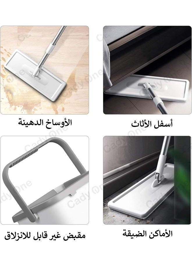 ميكسد طقم ممسحة تنضيف ارضيات من المايكروفايبر مع دلو وبكرة إعادة تعبئة  - Image 4