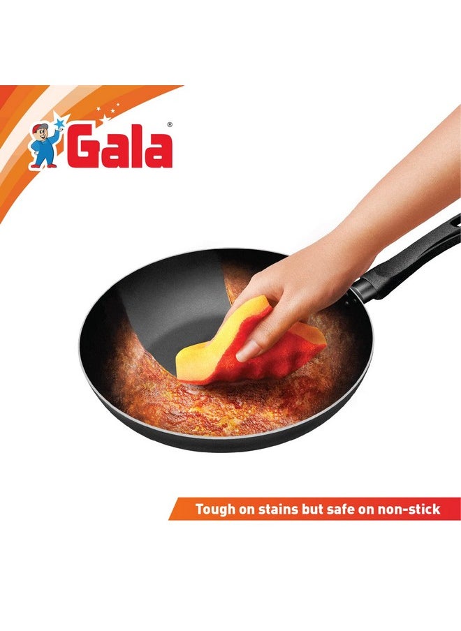 جالا مجموعة مكونة من 6 قطع من إسفنجة التنظيف غير اللاصقة من Gala NonStik Care، إسفنجة تنظيف للمطبخ، إسفنجة تنظيف غير لاصقة، أدوات تنظيف غير لاصقة، إسفنجة Puractive  - Image 2