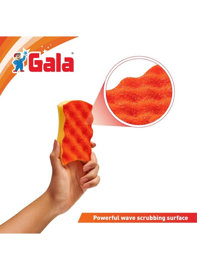 جالا مجموعة مكونة من 6 قطع من إسفنجة التنظيف غير اللاصقة من Gala NonStik Care، إسفنجة تنظيف للمطبخ، إسفنجة تنظيف غير لاصقة، أدوات تنظيف غير لاصقة، إسفنجة Puractive  - Image 3