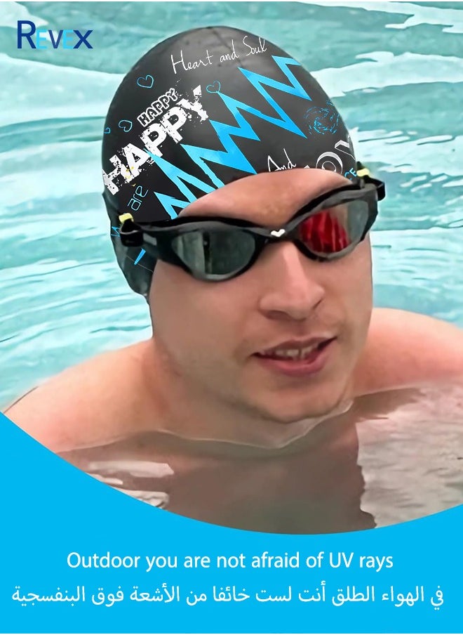 REVEX Swim Caps Adult Swimming Cap for Men Women  Durable Flexible  Great for Short and Long Hair  - Image 3