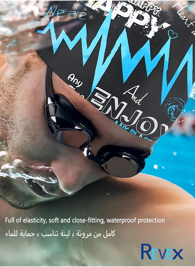 REVEX Swim Caps Adult Swimming Cap for Men Women  Durable Flexible  Great for Short and Long Hair  - Image 5