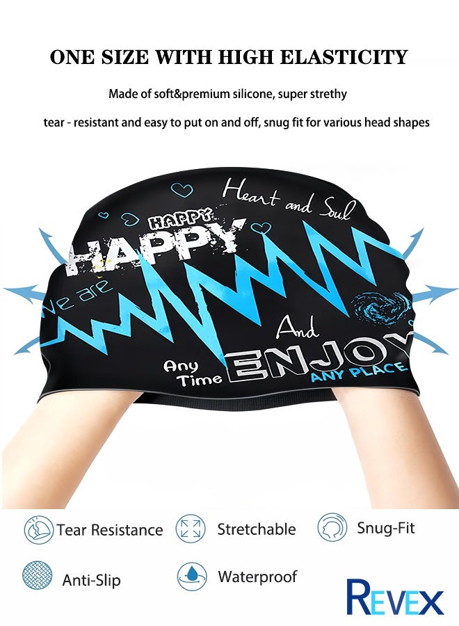 Men Women Swim Caps, Unisex Adult Swimming Cap  for Short Long Hair to Keep Hair Dry, Waterproof Bathing Caps for Swimming