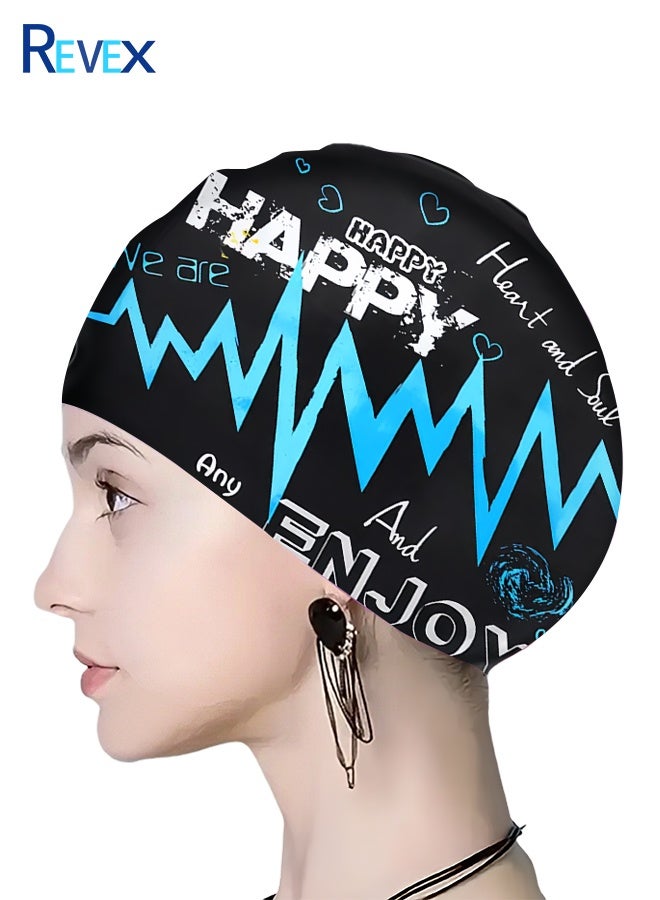 Men Women Swim Caps, Unisex Adult Swimming Cap  for Short Long Hair to Keep Hair Dry, Waterproof Bathing Caps for Swimming