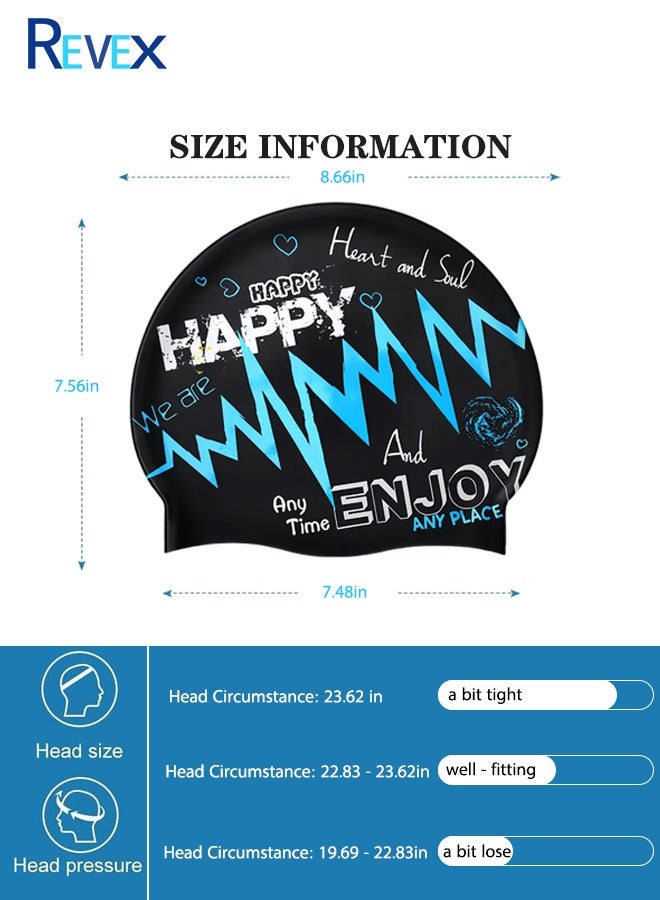 Men Women Swim Caps, Unisex Adult Swimming Cap  for Short Long Hair to Keep Hair Dry, Waterproof Bathing Caps for Swimming
