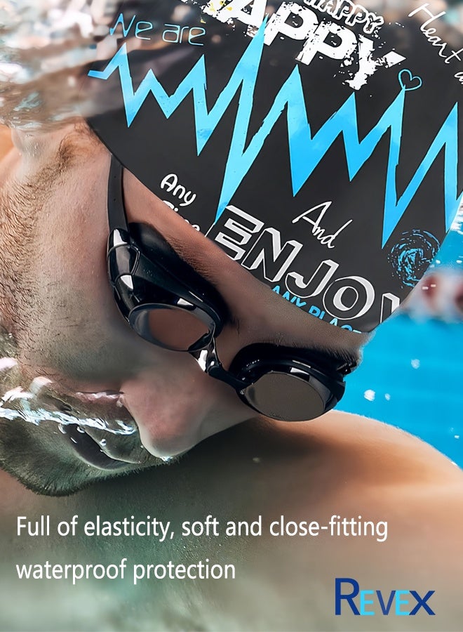 Men Women Swim Caps, Unisex Adult Swimming Cap  for Short Long Hair to Keep Hair Dry, Waterproof Bathing Caps for Swimming