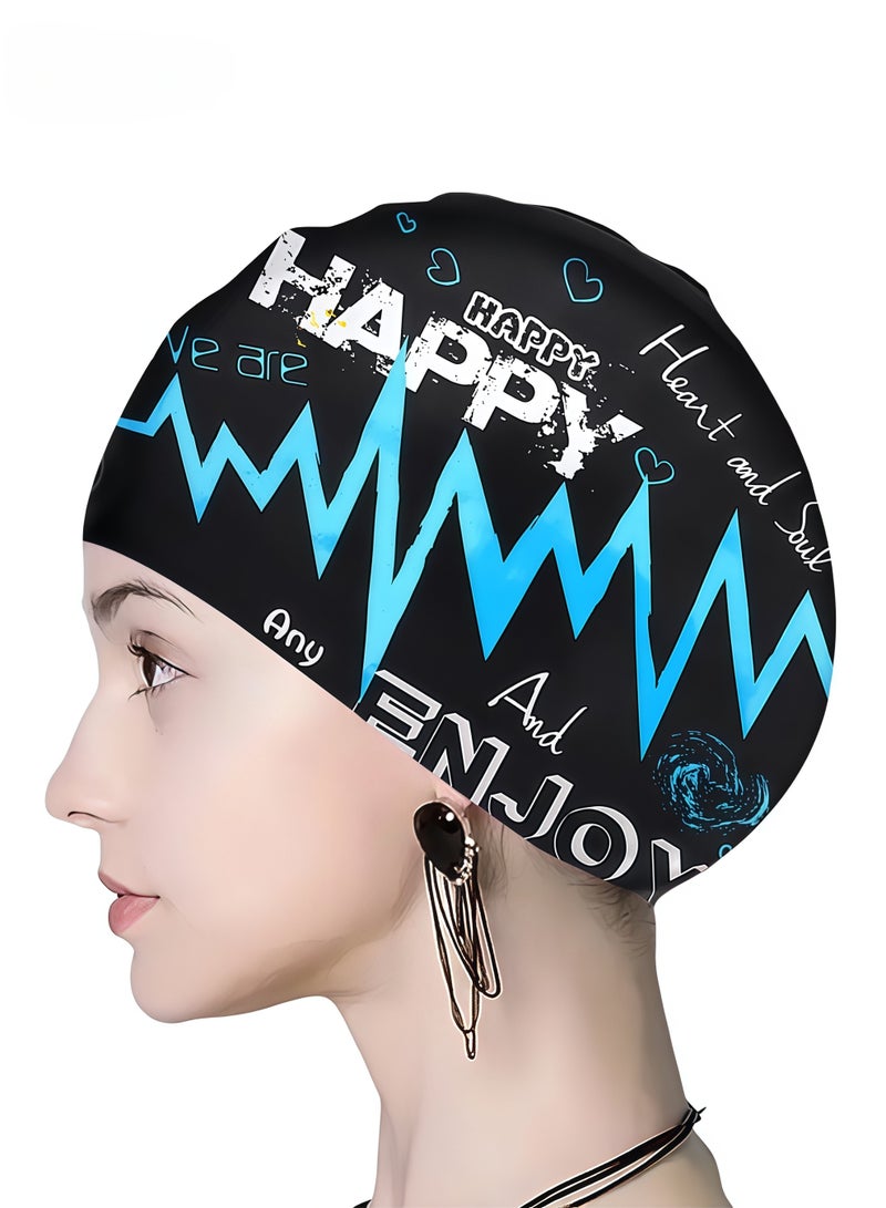 REVEX Men Women Swim Cap, Unisex Adult Swimming Cap  for Short Long Hair to Keep Hair Dry, Waterproof Bathing Cap for Swimming - Image 4