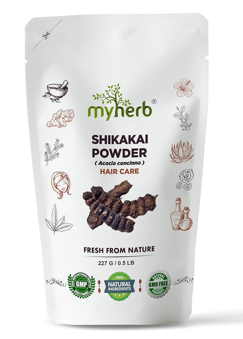 MYHERB Pure Natural 100 Organic ShikakaiAcacia Concinna Powder For Hair Pack  227 Gm05 Lbs  Excellent Hair Conditioner  CleanserFor Hair PackFor Men  Women - Image 1