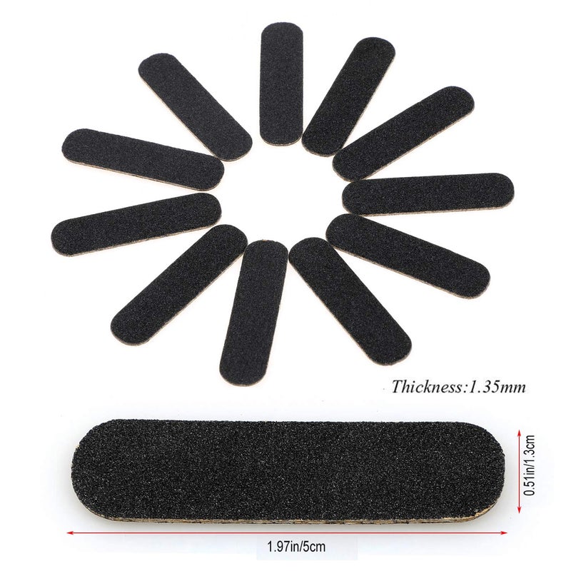 MWOOT 100 Pcs Mini Nail Files Bulk, Mwoot Disposable Double Sided Emery Board 180/240 Grit, Fingernail Nail File Buffer Set Manicure Tool for Natural Acrylic Fake Nails Home and Salon Use (Black) - Image 5