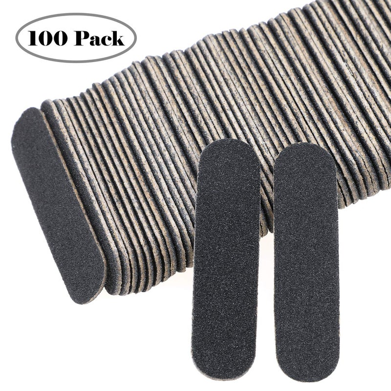 MWOOT 100 Pcs Mini Nail Files Bulk, Mwoot Disposable Double Sided Emery Board 180/240 Grit, Fingernail Nail File Buffer Set Manicure Tool for Natural Acrylic Fake Nails Home and Salon Use (Black) - Image 2
