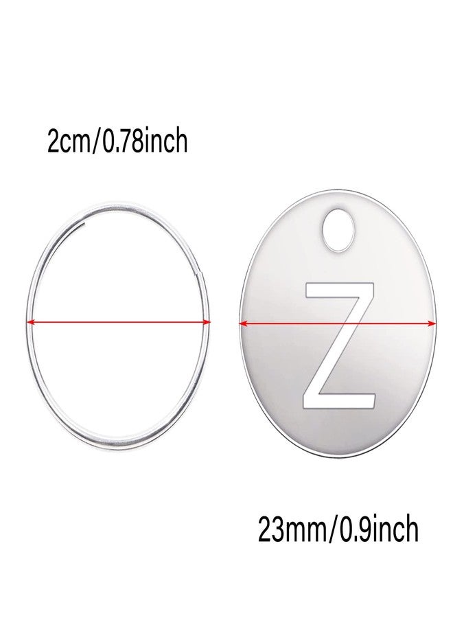 ONLYKXY 26pcs Silver A-Z Alphabet Letter Number Tags Stainless Steel Numbered Marking Identification Hang Tags Luggage Labels ID Tag with Rings for Organized Coded Key Box Cabinet Plant Coding Tag - Image 2