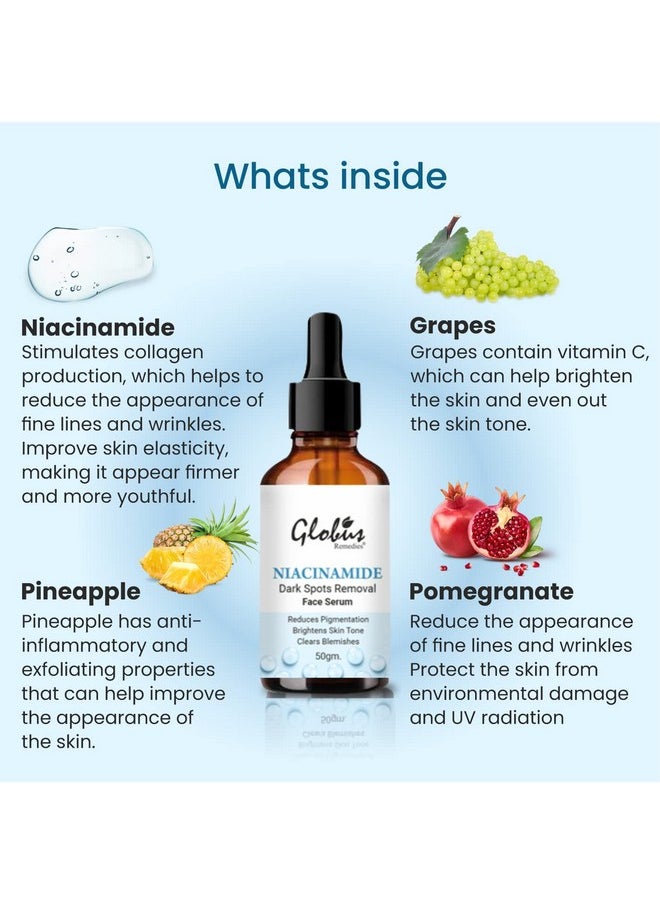 Globus Remedies - Globus Remedies Niacinamide Anti-Pigmentation Face Serum, Clarifying Serum for Dark Spots & Pigmentation, 50ml (Pack of 2) - Image 1