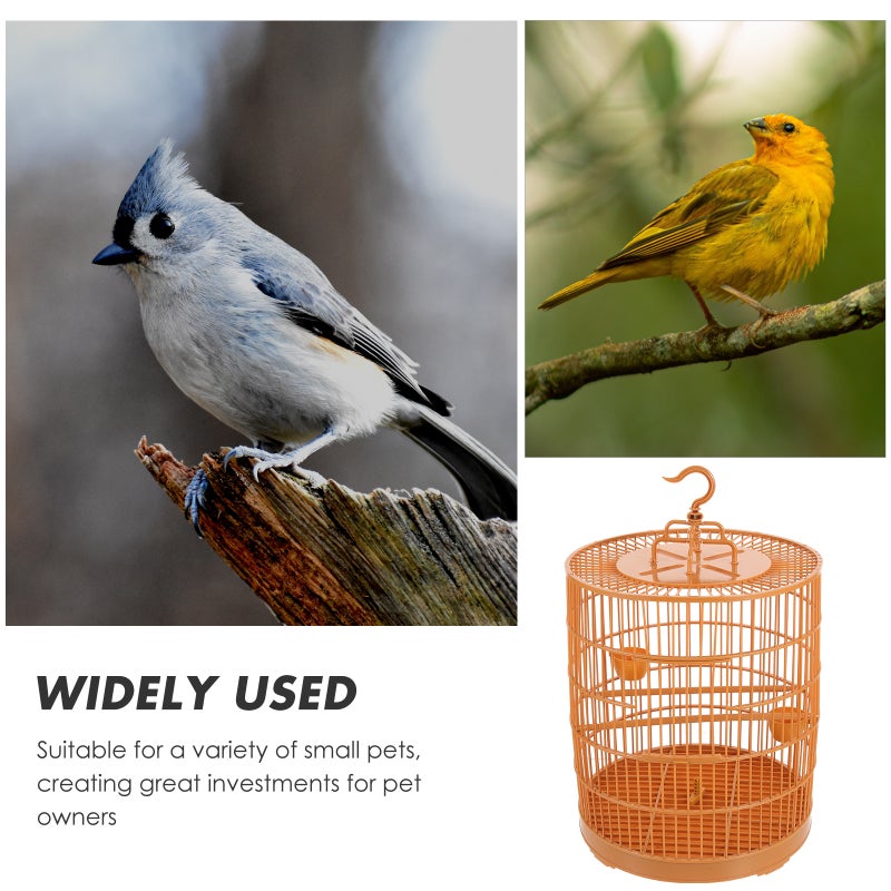 Round Hanging Birdcage, Stylish Design for Small Pets, Durable Plastic Construction - Image 4