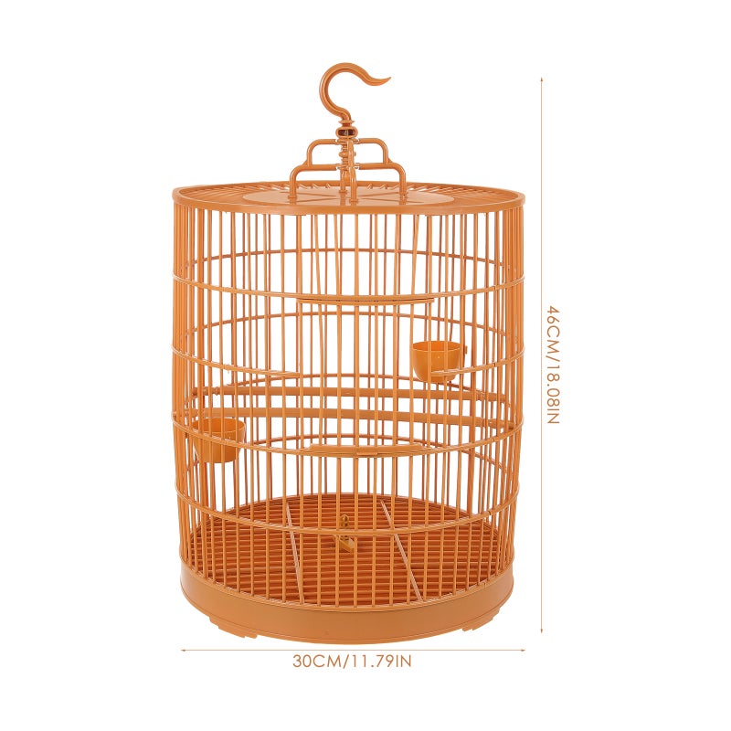 Round Hanging Birdcage, Stylish Design for Small Pets, Durable Plastic Construction - Image 2