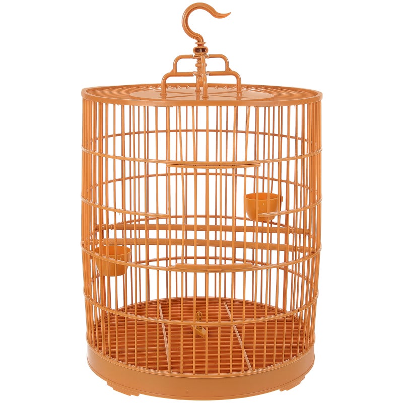 Round Hanging Birdcage, Stylish Design for Small Pets, Durable Plastic Construction - Image 1