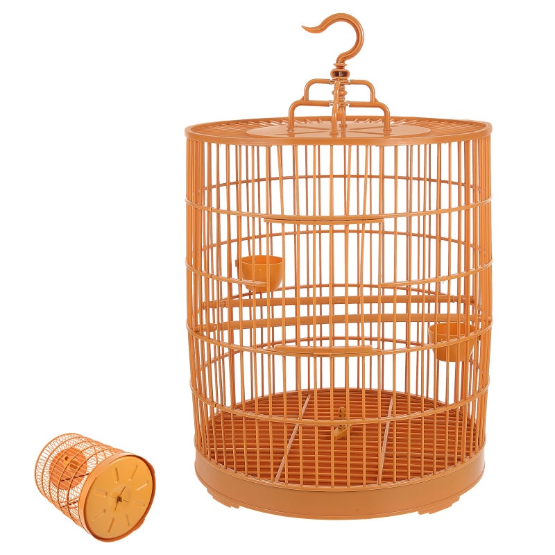 Round Hanging Birdcage, Stylish Design for Small Pets, Durable Plastic Construction - Image 3
