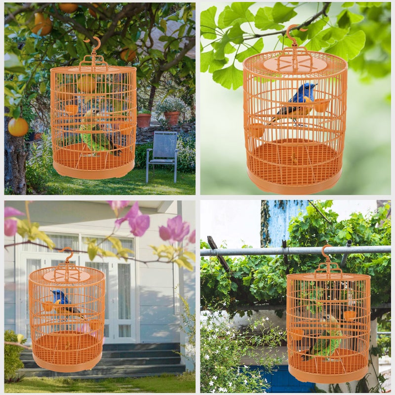 Round Hanging Birdcage, Stylish Design for Small Pets, Durable Plastic Construction - Image 5