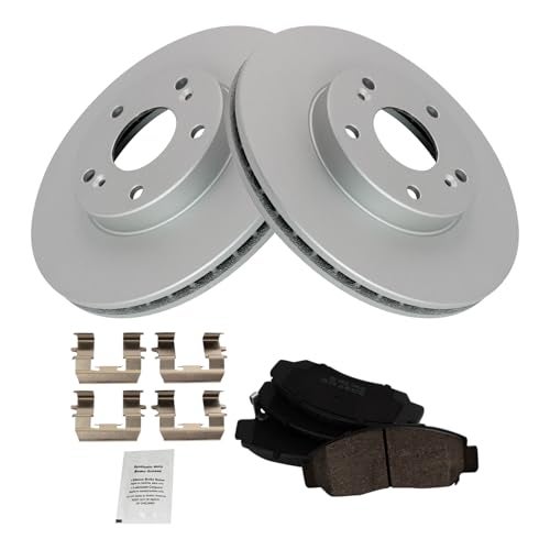TRQ Front Brake Pad & Rotor Kit Brake Pads Brake Rotor Ceramic Compatible with 2003-2007 Honda Accord 2006-2010 Civic - Image 1
