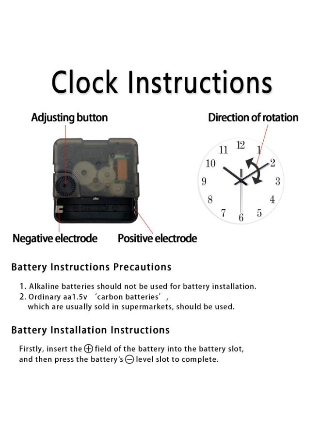 Arabest 12 Inch Wall Clock Silent Quartz Clock Tempered Anti-Fog Glass Accurate Travel Time Home Decoration Clock Suitable for Bedroom Kitchen Living Room Office - Image 5