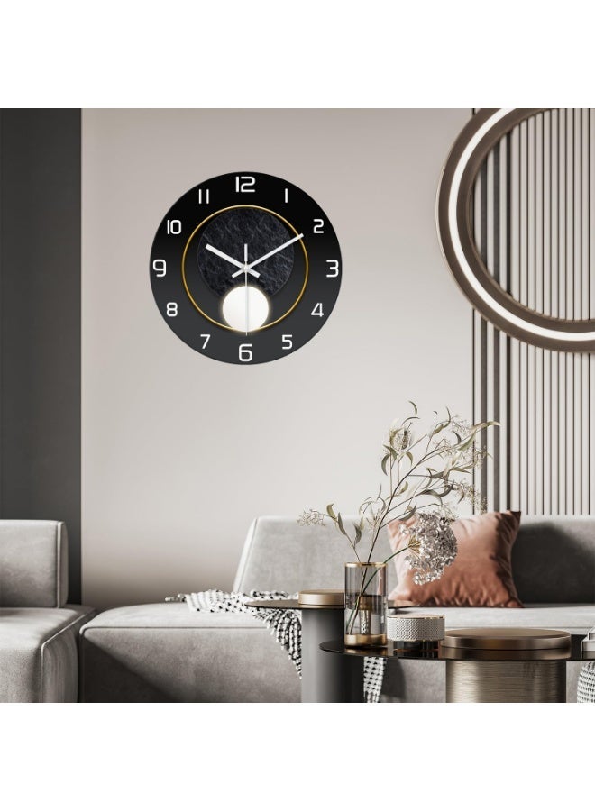 Arabest 12 Inch Wall Clock Silent Quartz Clock Tempered Anti-Fog Glass Accurate Travel Time Home Decoration Clock Suitable for Bedroom Kitchen Living Room Office - Image 4
